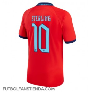 Inglaterra Raheem Sterling #10 Segunda Equipación Mundial 2022 Manga Corta
